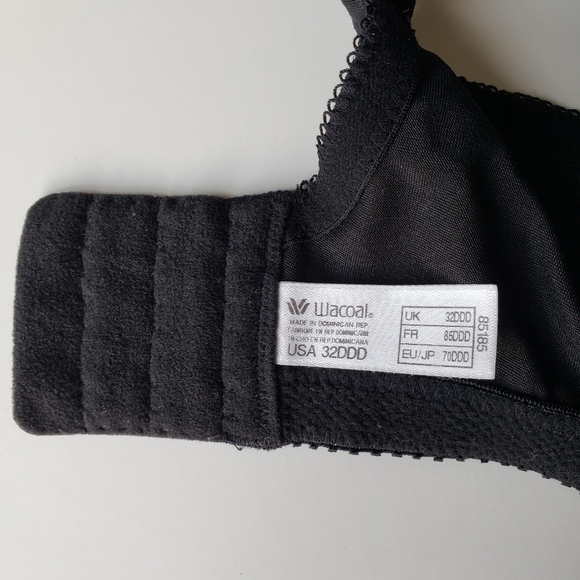 Wacoal Bodysuede® Underwire Black 85185 Bra 32DDD - Picture 5 of 7